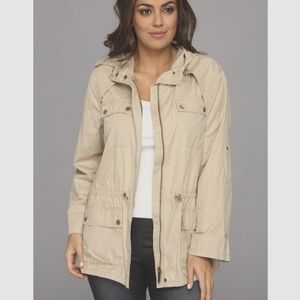 Michael Kors Anorak Jacket Twill Cinched Waist in Khaki Size SP